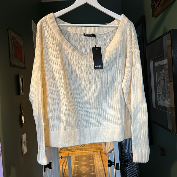 Off The Shoulder Relaxed Soft Knit Sweater - Picture 4 of 5